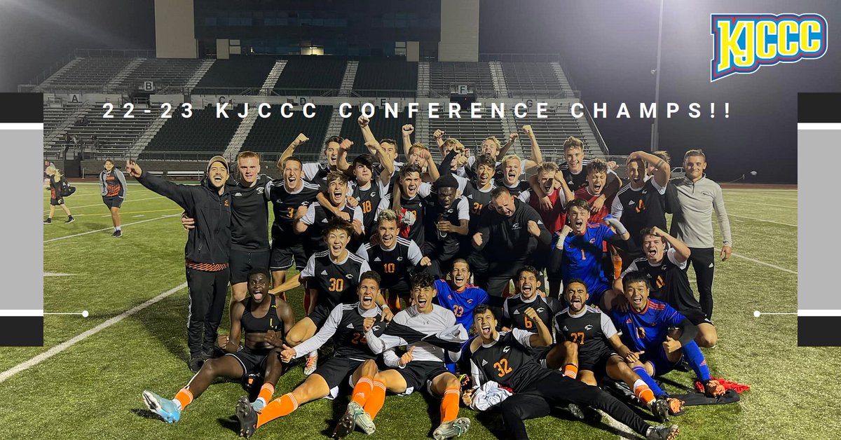 Congratulations to our Men's Soccer team for securing the KJCCC Conference Championship Saturday night over Coffeyville! They will host the 1st round of playoffs at home on Oct. 30th at 2pm! Come out and SHO your support! Great job Panther Soccer! We are proud of you!! ⚽️⚽️💪🎉