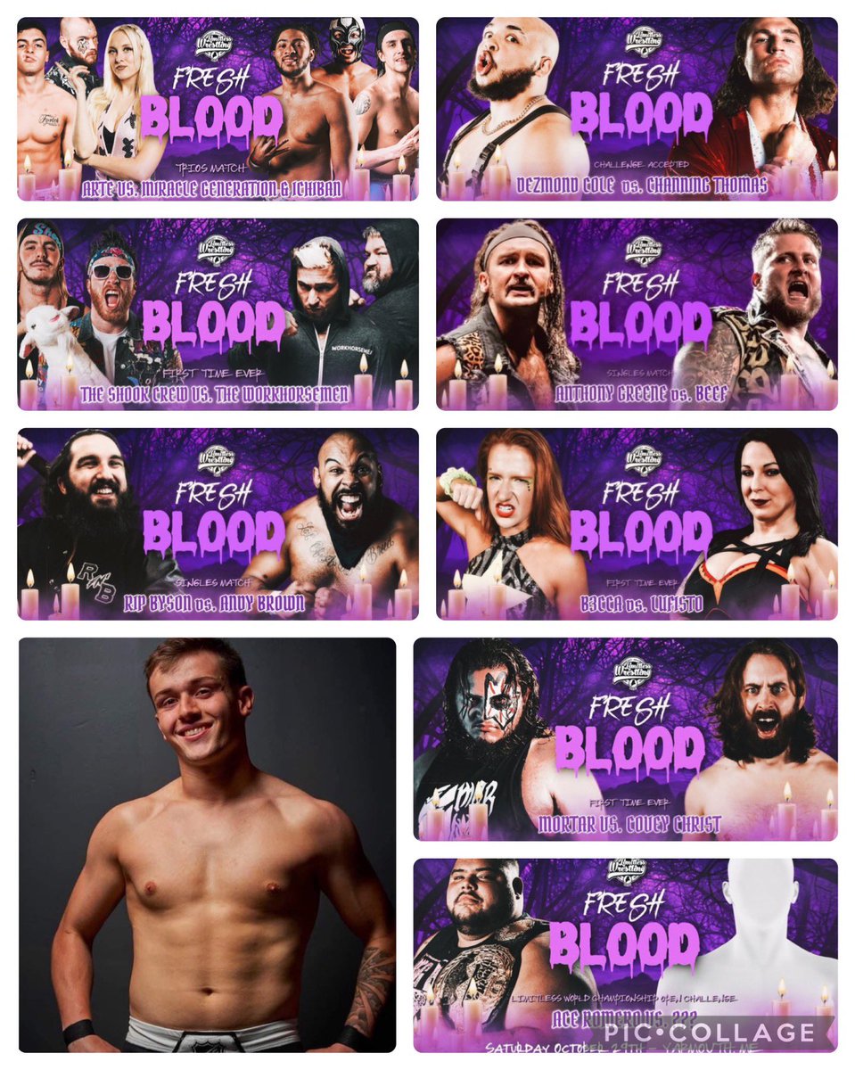 .@LWMaine Fresh Blood goes down this Saturday in Yarmouth, Maine.. This show is going to be bonkers.. Can’t freaking wait!!
