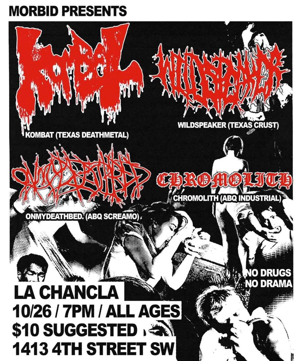 Albuquerque, NM 

#Kombat #Wildspeaker #onmydeathbed #Chromolith #LaChancla #diy