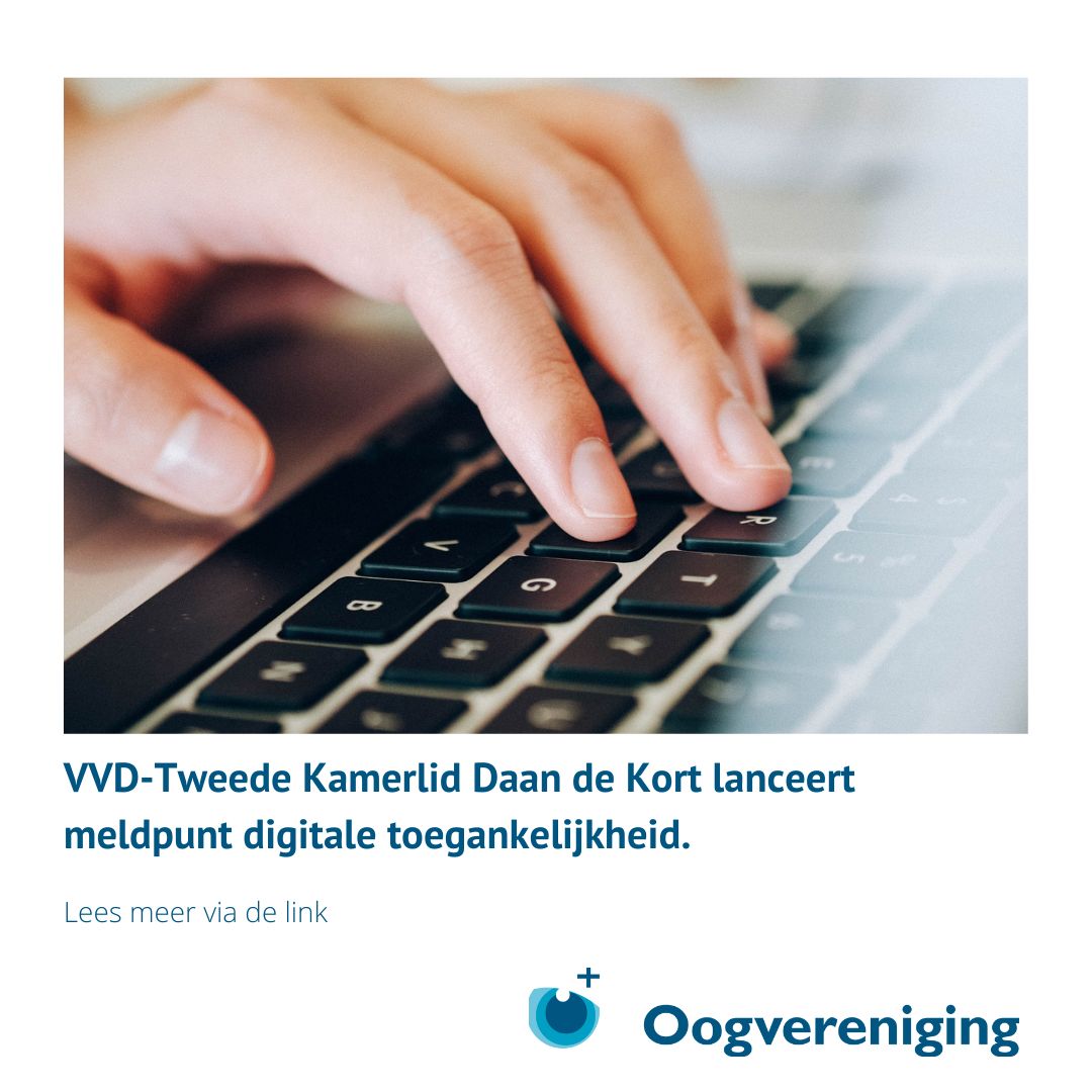 Oogvereniging's tweet image. VVD-Kamerlid @Daandekort92 lanceerde op 6 oktober het meldpunt Beperkt Toegang beperkttoegang.nl. Hier kan iedereen melding maken van ontoegankelijke websites en apps van de overheid. Beluister het NPOradio1-interview met Daan via bit.ly/3TRl4YM