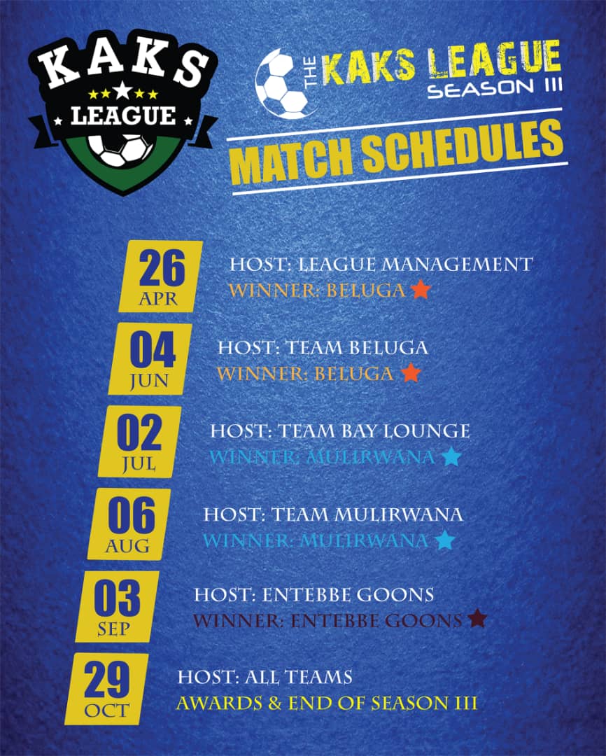 kaksleague's tweet photo. Looking back at the journey of the league so far! Sports for good health, friends for networking &amp; social capital. @Kennethman211 @omuriisa @anyotial @rssali59 @YigaMark3 @Paulaswt32 https://t.co/N1AQNuhc2B