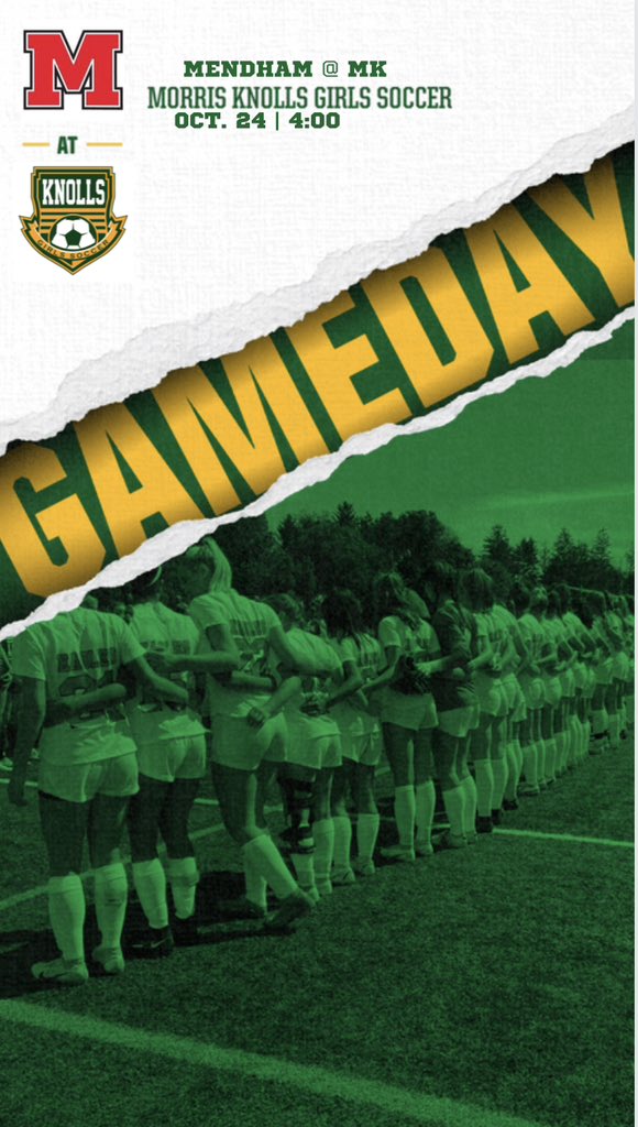 LAST REGULAR SEASON GAME!! Come out and support MKGS as we take on Mendham today ! 4:00 kickoff!