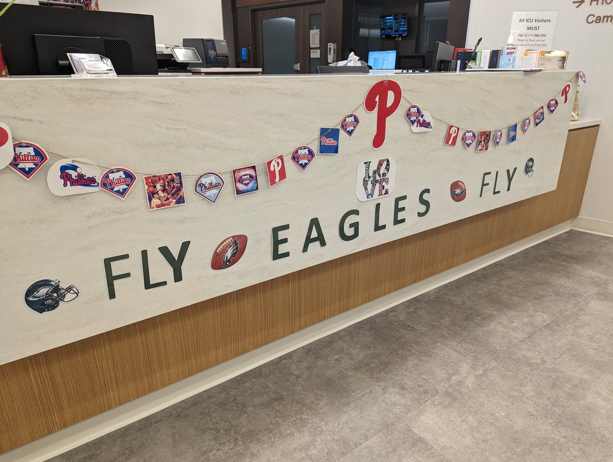 Some Philly pride at our Neuro ICU front desk @PennMedicine @PennNSG @PennNeurology