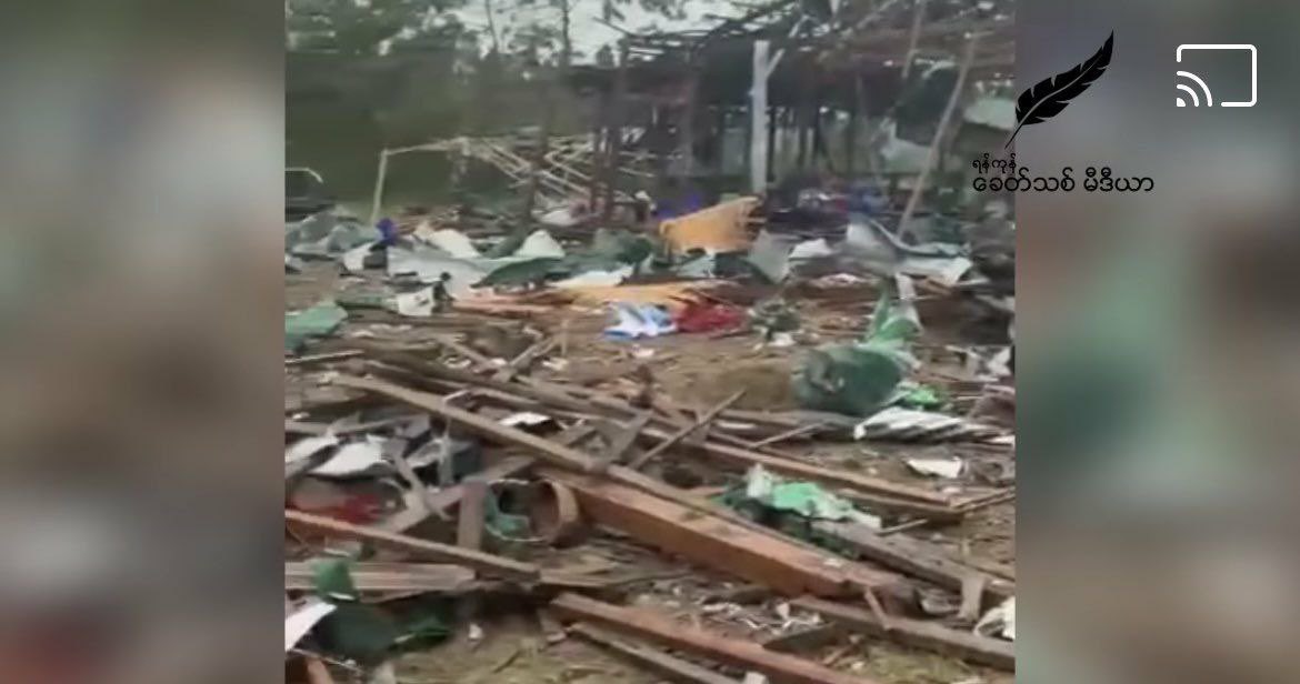 Area affected by Myanmar junta’s air strike in Hpakant, # Kachin State on Sunday night which reportedly killed over 60 people. The celebration was said to be the 62th anniversary of the armed group KIA/KIO. #2022Oct24Coup  #WarCrimesOfJunta  #WhatsHappeningInMyanmar