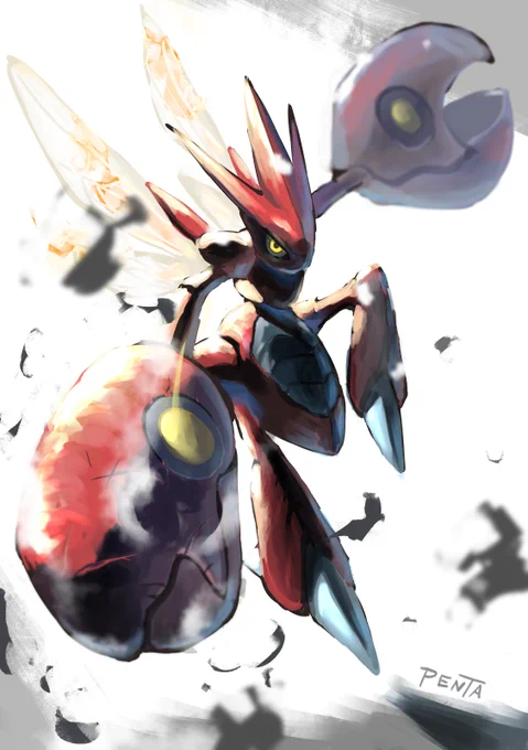 ハッサム。 #ポケモン版深夜の真剣お絵描き60分一本勝負 
