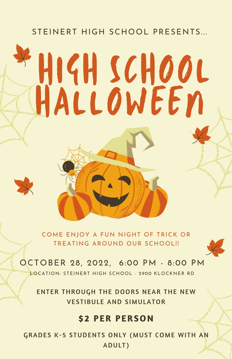 📣 Mark your Calendars 🎃 Trick or Treat with the Spartans! 👻 🏡 @HTSD_Steinert 🗓 Oct. 28th 🕰 6 - 8pm 💰 $2. per person @ScottRRocco @HTSDSecondary @HTSDCurriculum @spartnprincipal @LauraGeltch @HamiltonTwpNJ #HTSD #HTSDpride