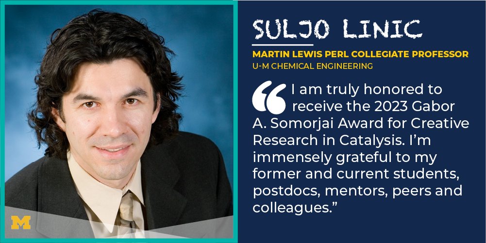 Michigan Chemical Engineering (@umichche) on Twitter photo 🧵ICYMI: <a href="/linicsu/">Suljo Linic</a>, Martin Lewis Perl Collegiate Professor of Chemical Engineering will receive the 2023 Gabor A. Somorjai Award for Creative Research in Catalysis this Spring from the <a href="/AmerChemSociety/">American Chemical Society</a>! + 🧵ICYMI: <a href="/linicsu/">Suljo Linic</a>, Martin Lewis Perl Collegiate Professor of Chemical Engineering will receive the 2023 Gabor A. Somorjai Award for Creative Research in Catalysis this Spring from the <a href="/AmerChemSociety/">American Chemical Society</a>! +