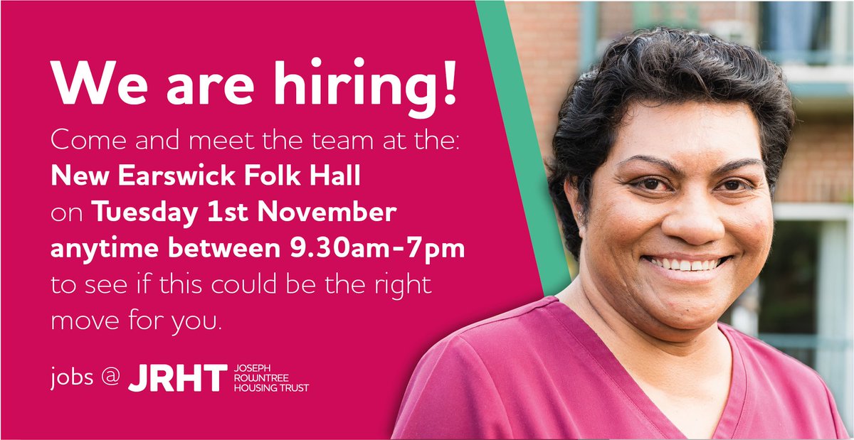 theJRHT's tweet photo. Come and meet the team at the @JRHT_FolkHall on Tuesday 1st November anytime between 9.30am-7pm at our recruitment fair. https://t.co/o0BrHrtTcX