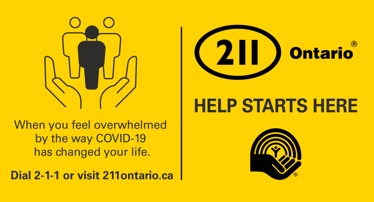 Although it has been over 2 yrs, COVID-19 continues to affect many of our lives. If you or a loved one are struggling, dial or text 2-1-1 today to connect with resources and support.

Dial 2-1-1 or search online at 211centralsouth.ca

#HelpStartsHere