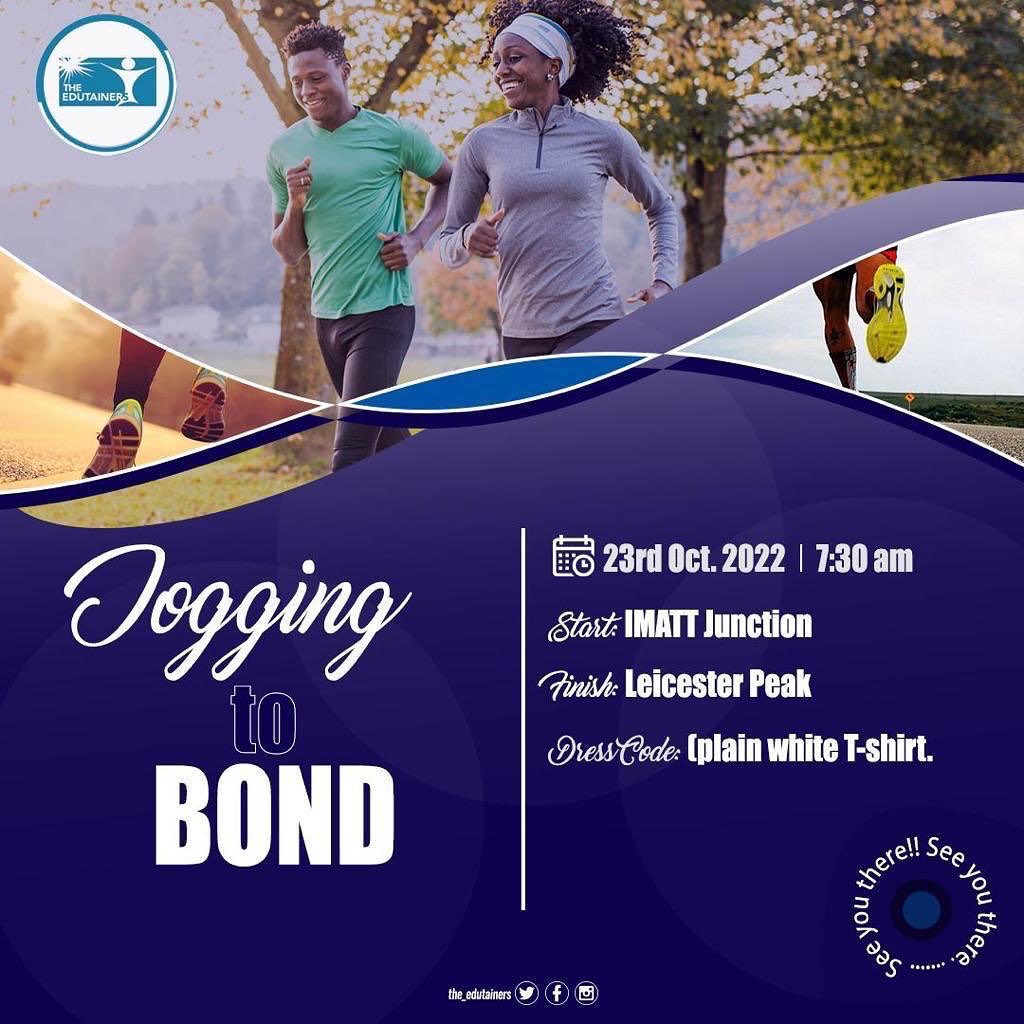 TheEdutainers's tweet photo. Jogging to Bond, was a success. The Executive wants to thank all that partake in it. More to come on EK Get Fit Sessions. https://t.co/RtSEMuyRbA