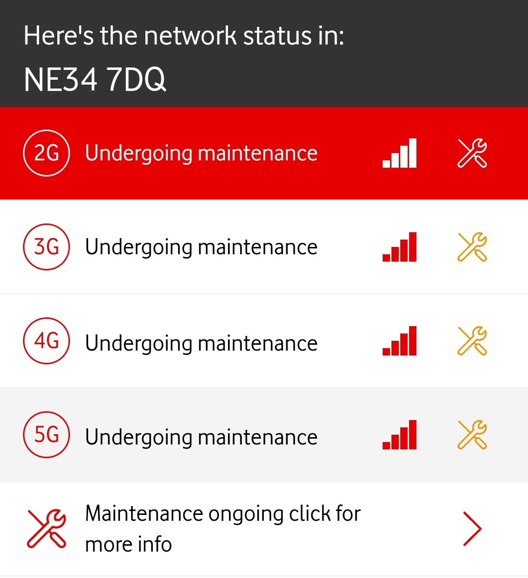 Any idea what is going on in this area <a href="/VodafoneUK/">Vodafone UK</a>? What upgrades are they working on?

Thank you
