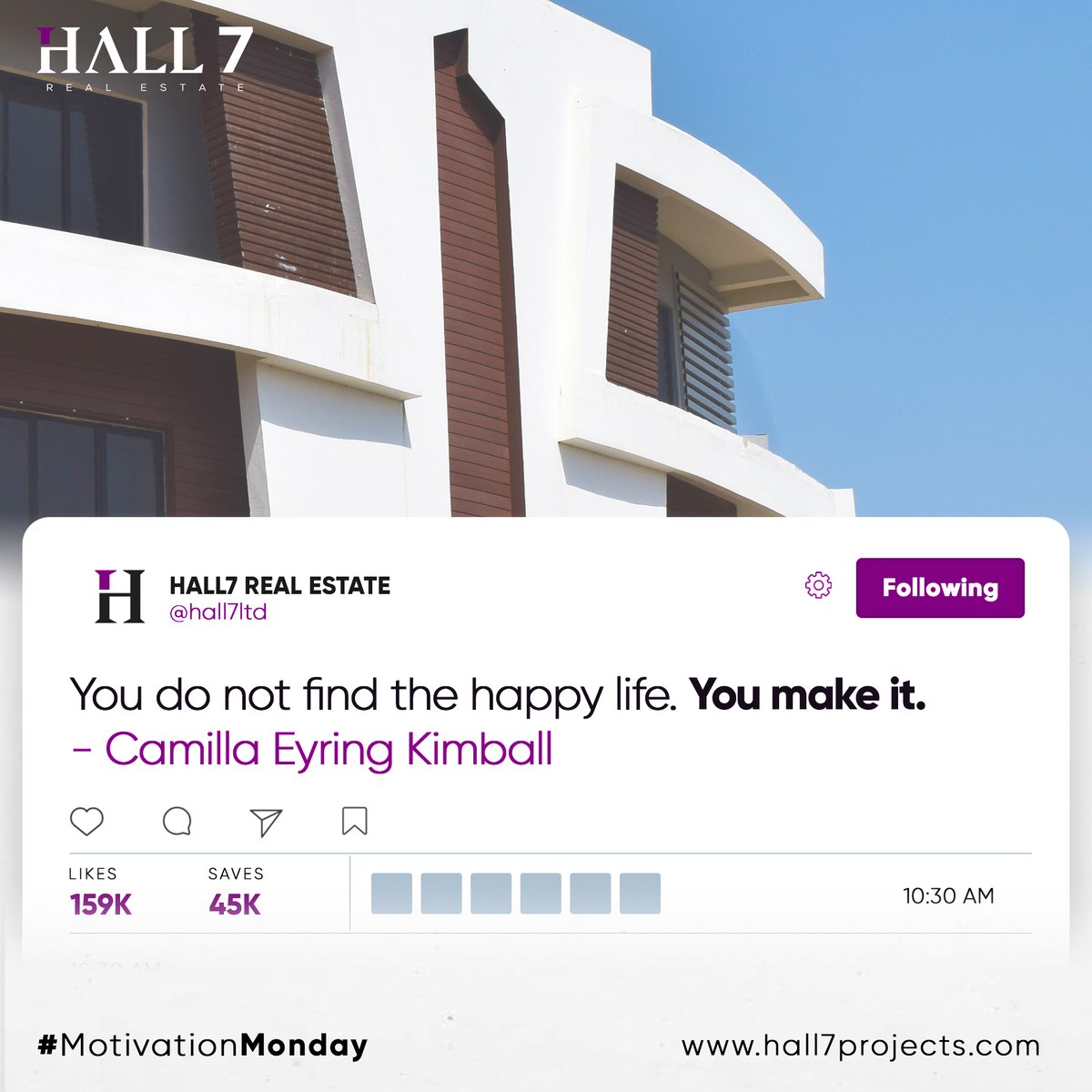 hall7ltd's tweet photo. Here is to starting the week with the right mindset
Don’t just find happiness, go on ahead and make it!!

Wouldn’t you rather choose to invest in what makes you happy?

Give us a call: 0809-444-8555, or send us a DM

#hall7realestate #abuja #abujarealestate #mondaymotivation https://t.co/NKOtsBWoNV