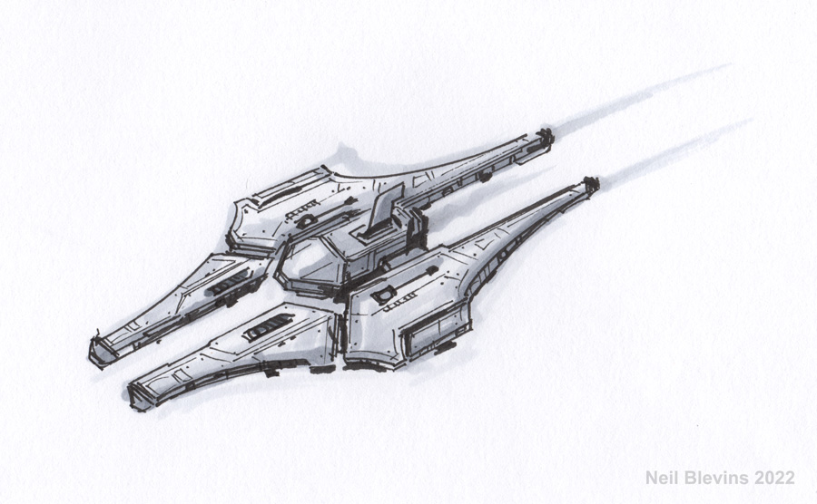 「Another spaceship doodle from the early 」|Neil Blevinsのイラスト