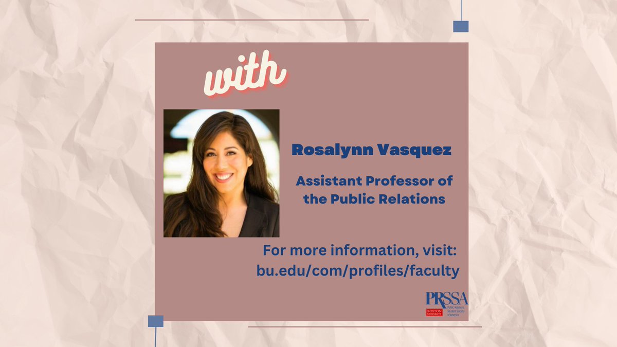 BUPRSSA's tweet image. Tomorrow we are hosting our meet the PR faculty event!  Stop by Sargent 104 at 5:30 to meet and get to know your PR professors. We are so excited for this event and hope to see you there! 🙌🏻