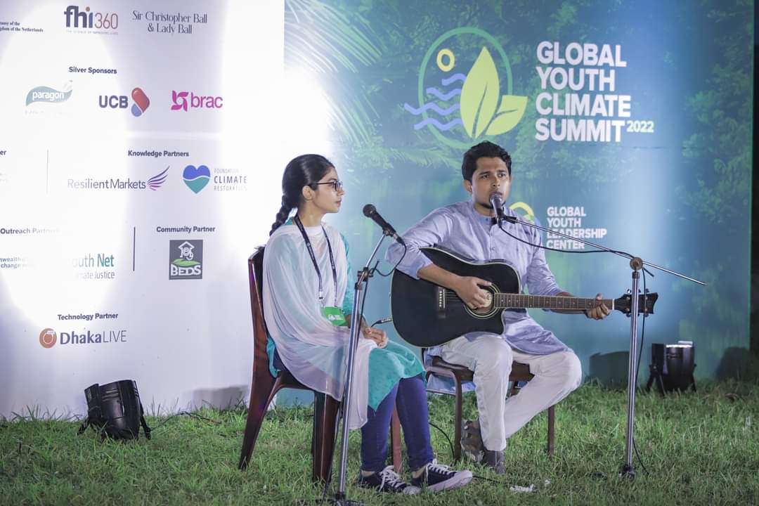 fhrishal's tweet photo. The environment is essential, Climate is important - singing, dancing, playing, and enjoying life are also some of the basic needs of human life. 

The photograph was taken on the last night at Global Youth Climate Summit while we were performing.

#GYCS2022 #GYLC #ClimateAction https://t.co/S7Tay7GftT