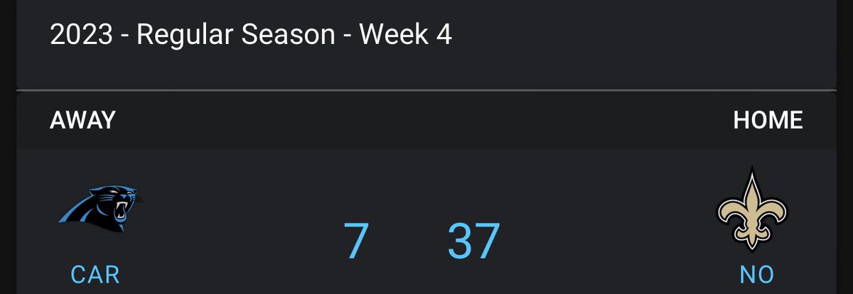 AGS_Gom's tweet photo. Ugh.  Well, there was D in this one!  Just only for one team.  The Saints show why Soup and his unique defensive adjustments are sought after in coaching circles, as he completely shuts down the Panthers D, making Riddle seem like an absolute bust.  Huge morale hit.  #ags4pc https://t.co/VALbw1hWBN