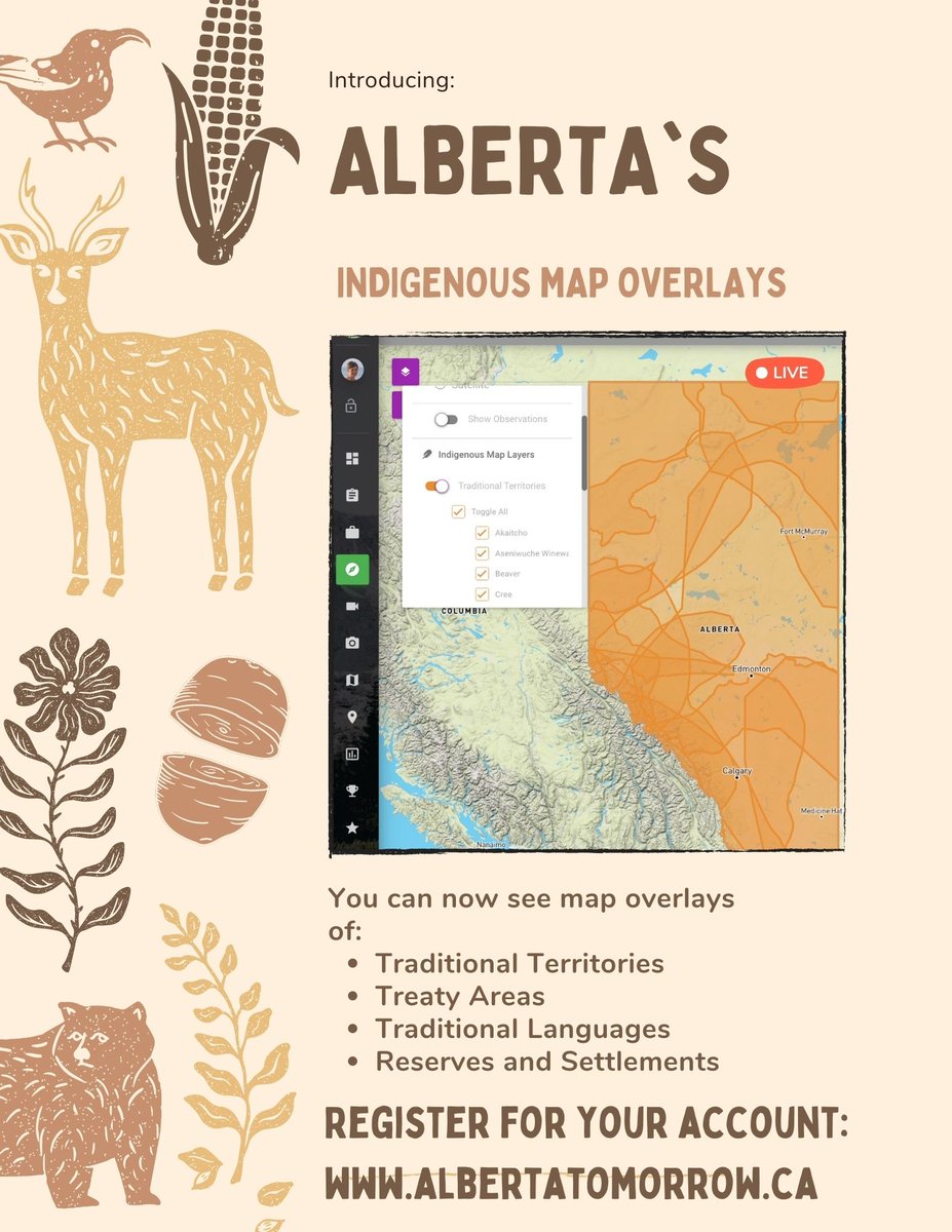 Did you know, we just released our #abIndigenous map overlays?  Check it out at albertatomorrow.ca #landuse #traditionalknowledge #abteachers #abstudents #abed
