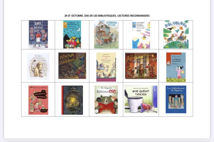 BiblioBetulia's tweet photo. El 24 d’octubre és el dia de les biblioteques. Algunes recomanacions  per gaudir de la lectura @grupbibliomedia https://t.co/K6GS4fM1Cr