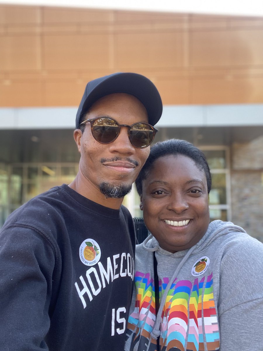 Just did our civic duty today. Time to save America again Atlanta! #gapol #EarlyVoting #atlantainfluenceseverything