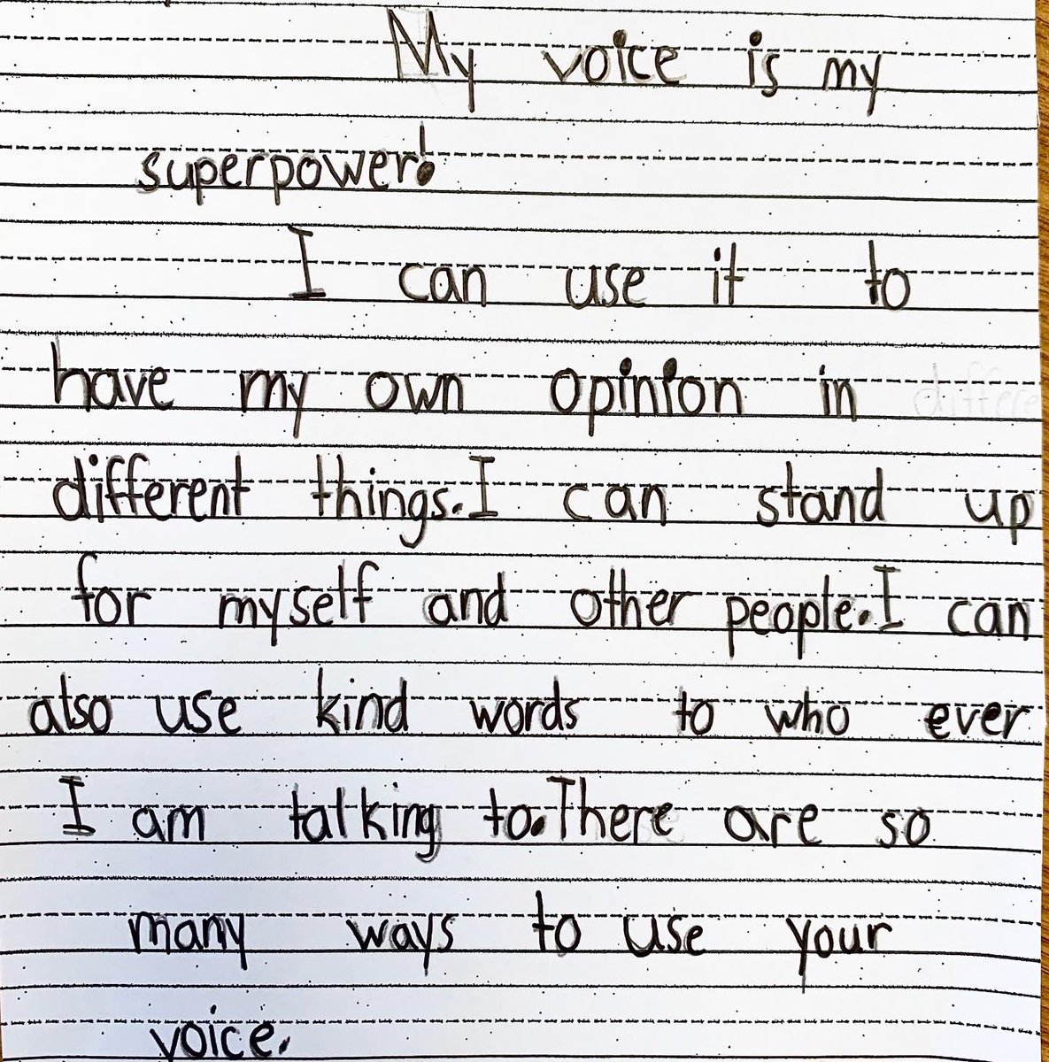 As I read the news, feeling discouraged by the unabashed displays of hate, one thing brings me hope: the children who tell me they will use their voices to speak up when they see someone hurting others. Let’s use ours. #useyourvoice #stopthehate #yourvoiceisyoursuperpower