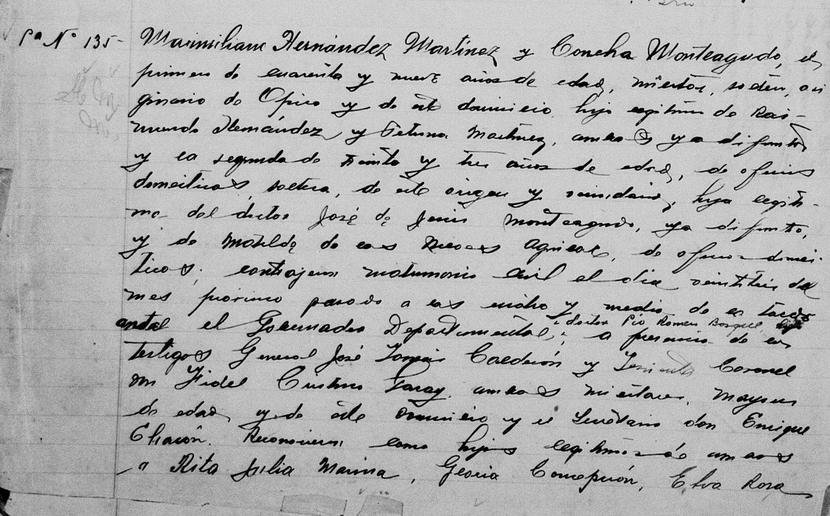 ccdinarte2010's tweet photo. 03. Cuando contrajo matrimonio civil, en 1928, el brigadier Hernández Martínez señaló como su sitio de nacimiento a San Juan Opico. Vean los nombres de los testigos de sus esponsales y los de sus hijos, gestados con Concha Monteagudo (der., en la foto inferior). @EfemeridesSV https://t.co/By6EGWrs0B