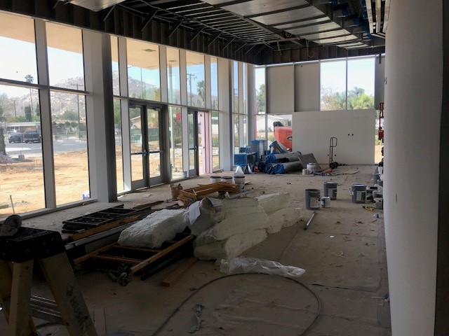 jusdplanning's tweet photo. UPDATE @Rubidoux_JUSD Concert Hall project: 

Site concrete continues around the building. Interior drywall, electrical and mechanical systems are ongoing. https://t.co/gjAy7yS6Kn