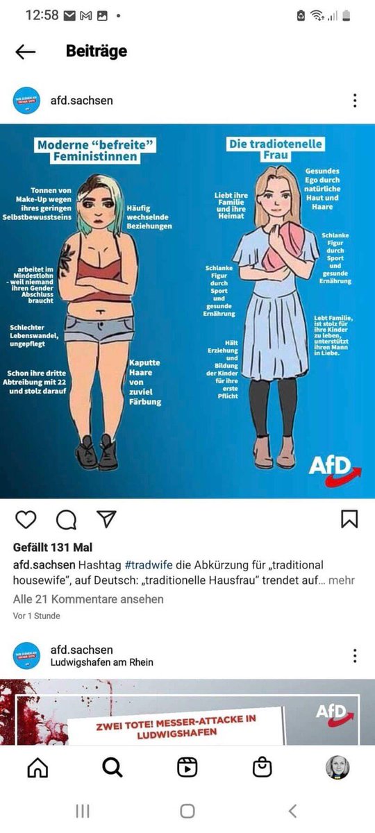 Zappelfry's tweet photo. Es ist zum teilen/heulen:
Der offizielle Insta-Account der AfD-Sachsen gibt bekannt!
Man hätte gehofft, dass sie ausgerechnet wenigstens das Wort "traditionell" richtig schreiben könnten. Aber was will man von der AfD außer Enttäuschungen anderes erwarten? https://t.co/3QubrTveTQ