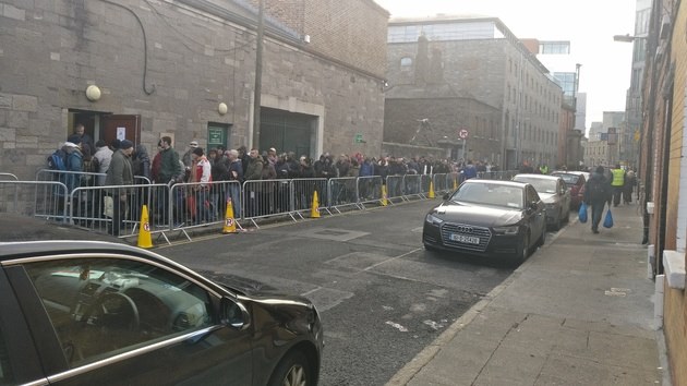 Citizens queue for Food from the Capuchin Fathers in Dublin