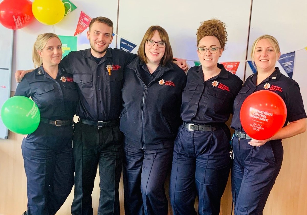 Our fab White watch in Control today - Emma, Jacob, Hayley, Samantha and Claire 👋 

Today the team have dealt with calls to road traffic collisions, a washing machine on. fire, some false alarms as well as some requests for assistance from <a href="/EssexPoliceUK/">Essex Police</a> and <a href="/EastEnglandAmb/">EEAST Ambulance Service</a>.