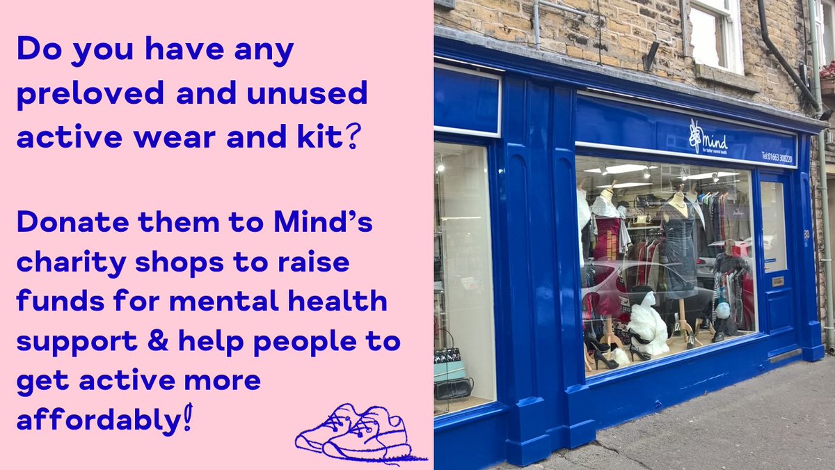 PLS SHARE 
<a href="/MindCharity/">Mind</a>'s #MindActiveDonationDrive encourages people to donate their preloved/unused active wear &amp; kit to raise funds for mental health support &amp; help people to get active more affordably. 
Visit bit.ly/3fTfczB for more info. Deadline 18 Nov. 
#SportMinds