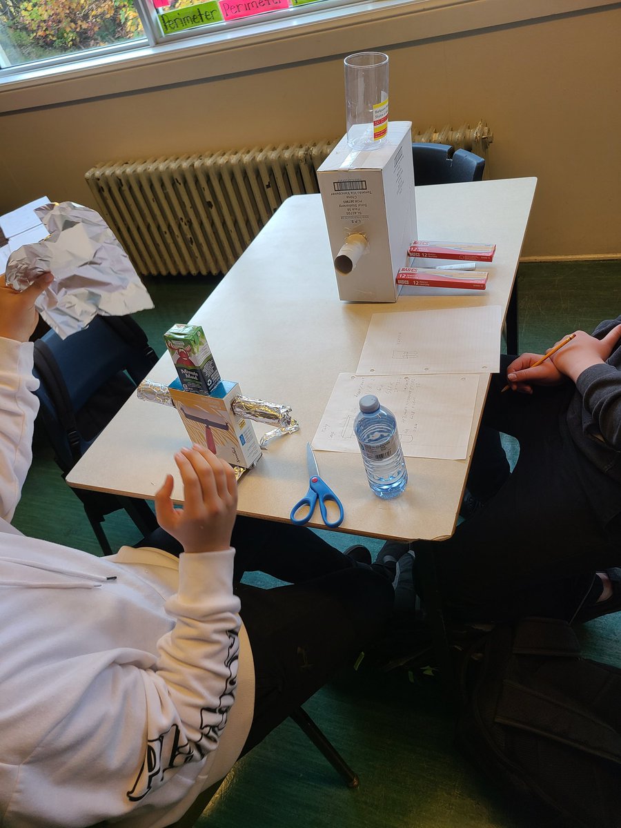 MrsD9Heather's tweet photo. Unit projects getting finished up today. Students built 'tin men' as composite objects, found the surface area, and the same area of tin foil. Will it fully cover, will there be extra? We'll find out how accurate their measurements and calculations are! @NLESDCA @sjboscoschool https://t.co/PBs5Tghz81