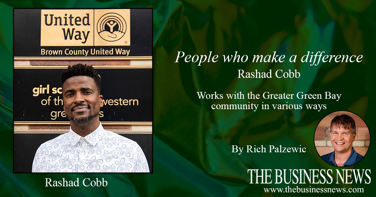 BusinessNewsWI's tweet photo. Our People who make a difference feature for this week is Rashad Cobb with @BCUWGB. He is deeply involved in business and non-profit in Green Bay &amp; also mentors young professionals. 

Learn more about Cobb &amp; the importance of showing up &amp; being engaged: https://t.co/Sg3UmzcWxP https://t.co/Zp5tonnY12