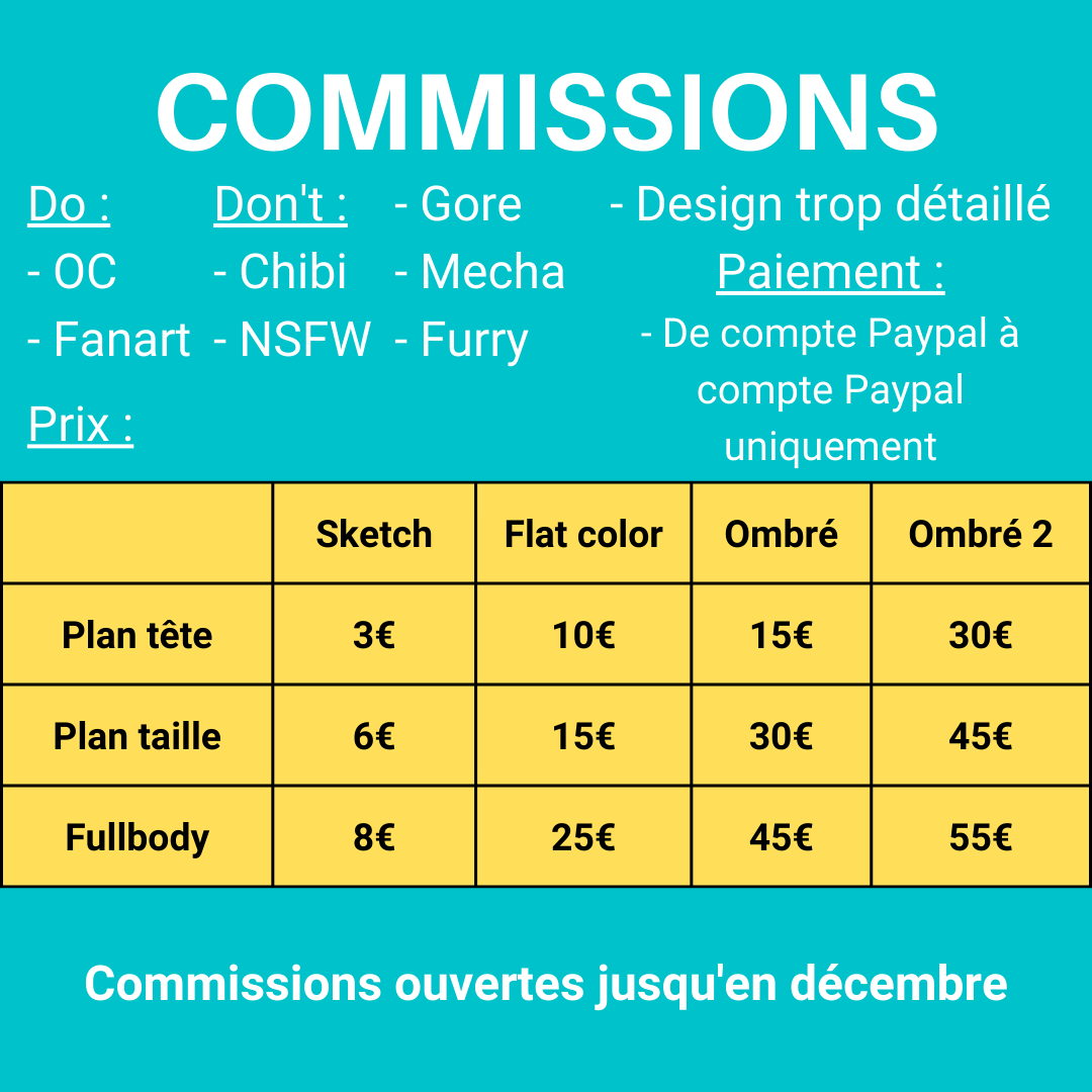 rekrack's tweet photo. Commissions ouvertes jusqu'au 15 décembre pour aider mes parents à régler une partie de mes frais de scolarité, peut-être m'acheter un meilleur ordi aussi https://t.co/5k5FiTRM6R