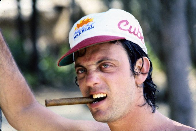 Billy Joel chomping on a Cuban Cigar in Havana, 1979