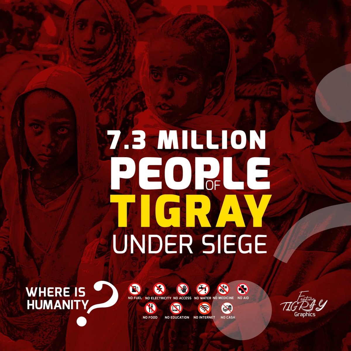 feature_tigray's tweet photo. 7.3Million people of Tigray under siege for +2years &amp; daily under bombardment &amp; attack by🇪🇷n &amp;🇪🇹n forces. The IC must force the dicators of🇪🇷&amp;🇪🇹to end Z genocidal war,&amp; end Z siege. Peace is Z only solution to save lives &amp; livelihoods.👉#EndTigrayGenocide @EU_Commission @POTUS https://t.co/VOlUcrIXiI