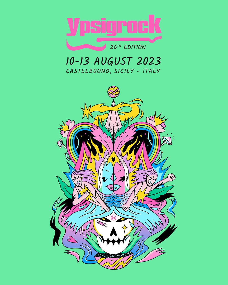 ypsigrock's tweet photo. Ypsigrock Festival 2023
10-13 AUG 2023
Castelbuono, Sicily 🇮🇹
26th Edition
#ypsi23 artwork by Pablo Lineros aka PABLOTL https://t.co/3d6XUtVv9D