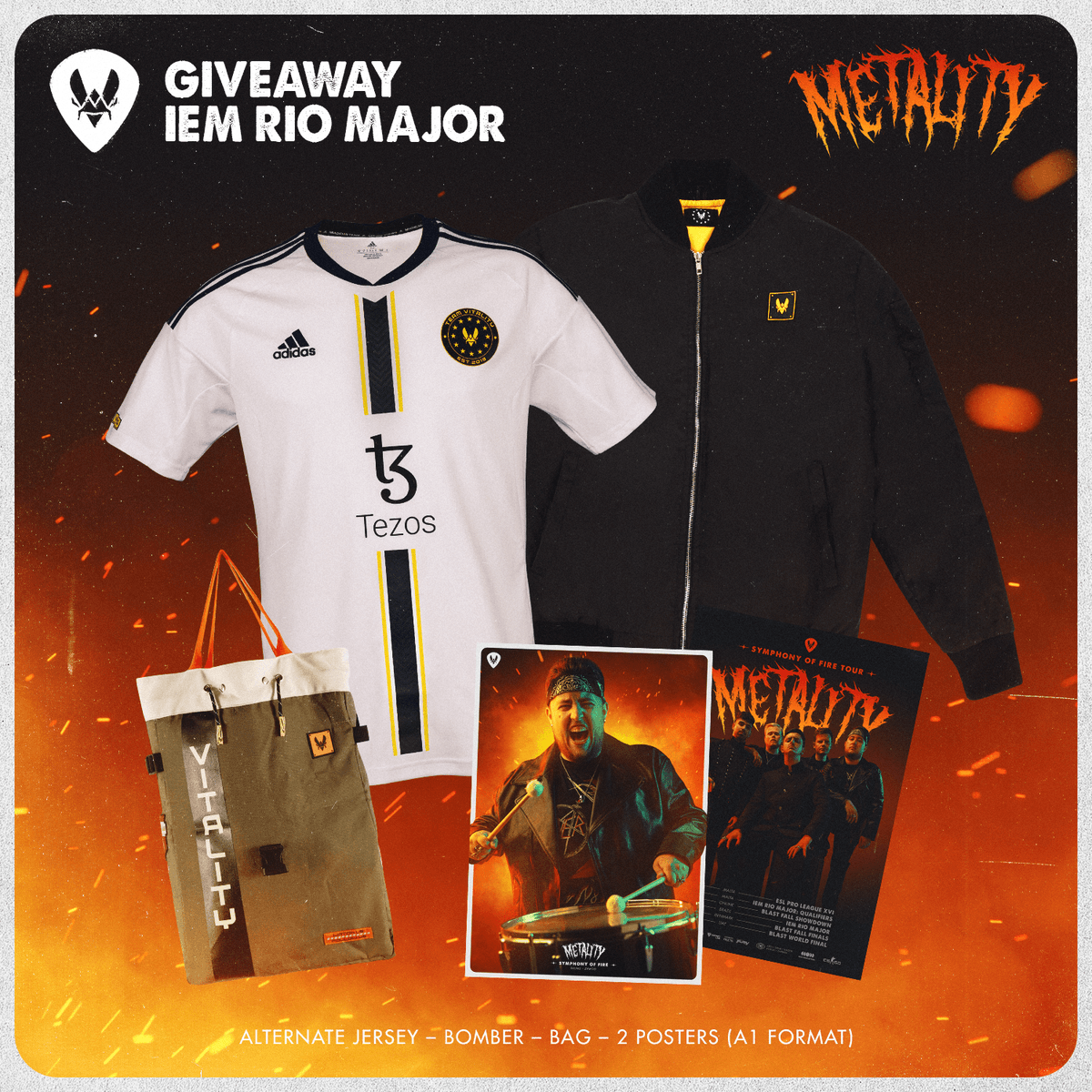 zywoo's tweet image. Swapping from 🤘 to samba! We're celebrating Rio with a @TeamVitality special giveaway, to participate just: 
- Follow both accounts 
- Like &amp;amp; RT the post 
We'll draw the winner on the 31st, GLHF 🇧🇷