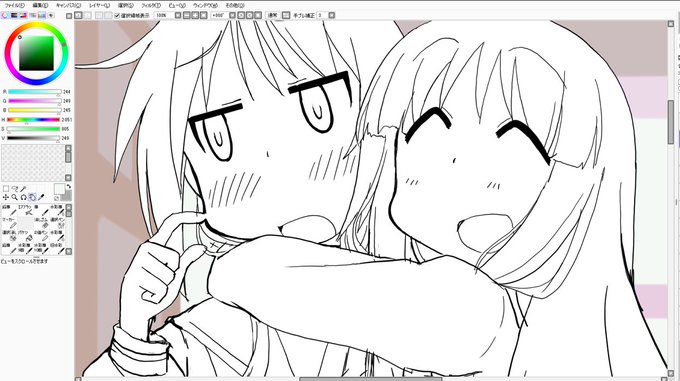 クソラフ⇒下絵
副業絵とグッズ絵ラフ描かないといかんのでここまで 