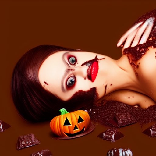 Stocking up on all of this Halloween chocolate and expecting me not to eat any is driving me MAD! 🩸😈🍫 
#stablediffusion #AIart #foodart #foodiebeauty #candy #chocolate #spooky #horror #halloween #reesescups #chocolateavenger #chocopsycho #notricksjusttreats