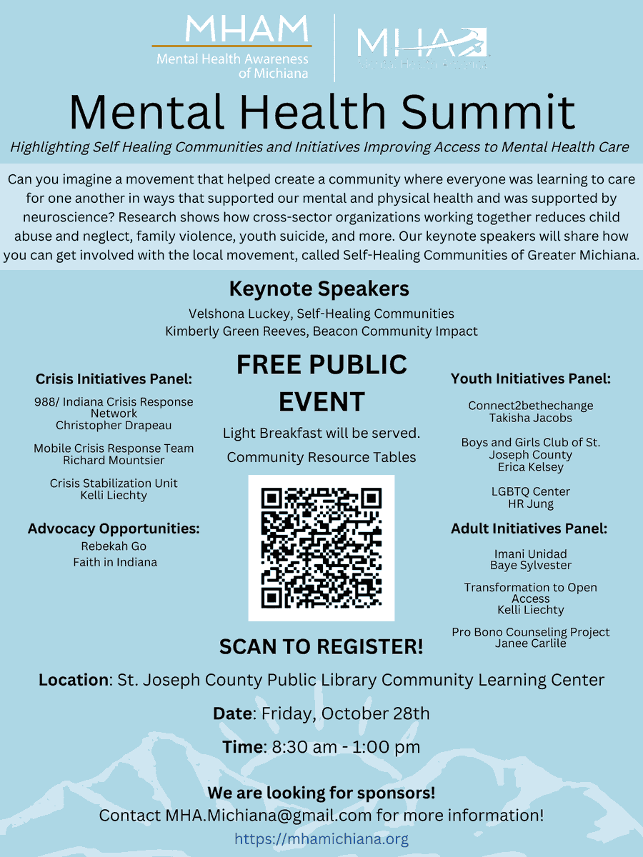 SPIRIT Lab (@spiritlabnd) on Twitter photo SPIRIT will be attending the Mental Health Summit this Friday <a href="/sjcplib/">St. Joe County Public Library</a>. Thank you Mental Health Awareness of Michiana for hosting this event! #stopsuicide #mentalhealth #southbend SPIRIT will be attending the Mental Health Summit this Friday <a href="/sjcplib/">St. Joe County Public Library</a>. Thank you Mental Health Awareness of Michiana for hosting this event! #stopsuicide #mentalhealth #southbend