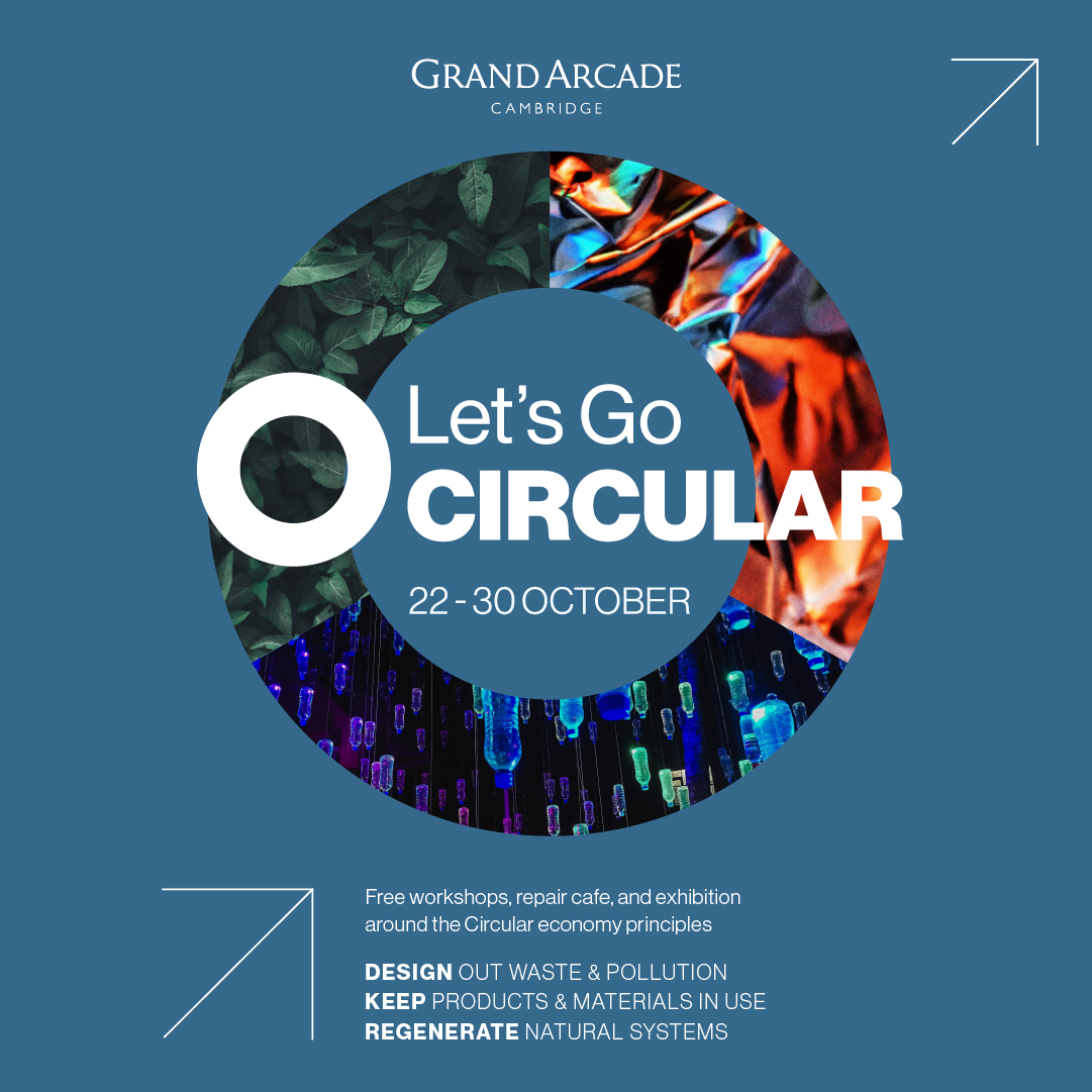 Are  you looking for fun and educational activities for you and your child(ren) this Half Term? The <a href="/Grand_Arcade/">Grand_arcade</a>‘s ‘Let’s Go Circular’ event offers free workshops and activities.

Find out more and book your place here: grandarcade.co.uk/events/lets-go…

#WhatsOnCambs #Cambridge