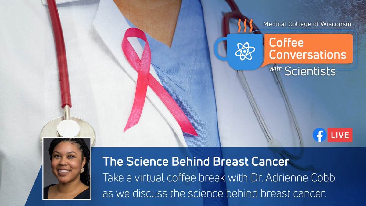 Take a virtual coffee break with the Medical College of Wisconsin and the Advancing a Healthier Wisconsin Endowment on 10/27 as we chat with MCW Assistant Professor of Surgery Dr. Adrienne Cobb about the science behind breast cancer. Learn more: hubs.li/Q01qnh3S0