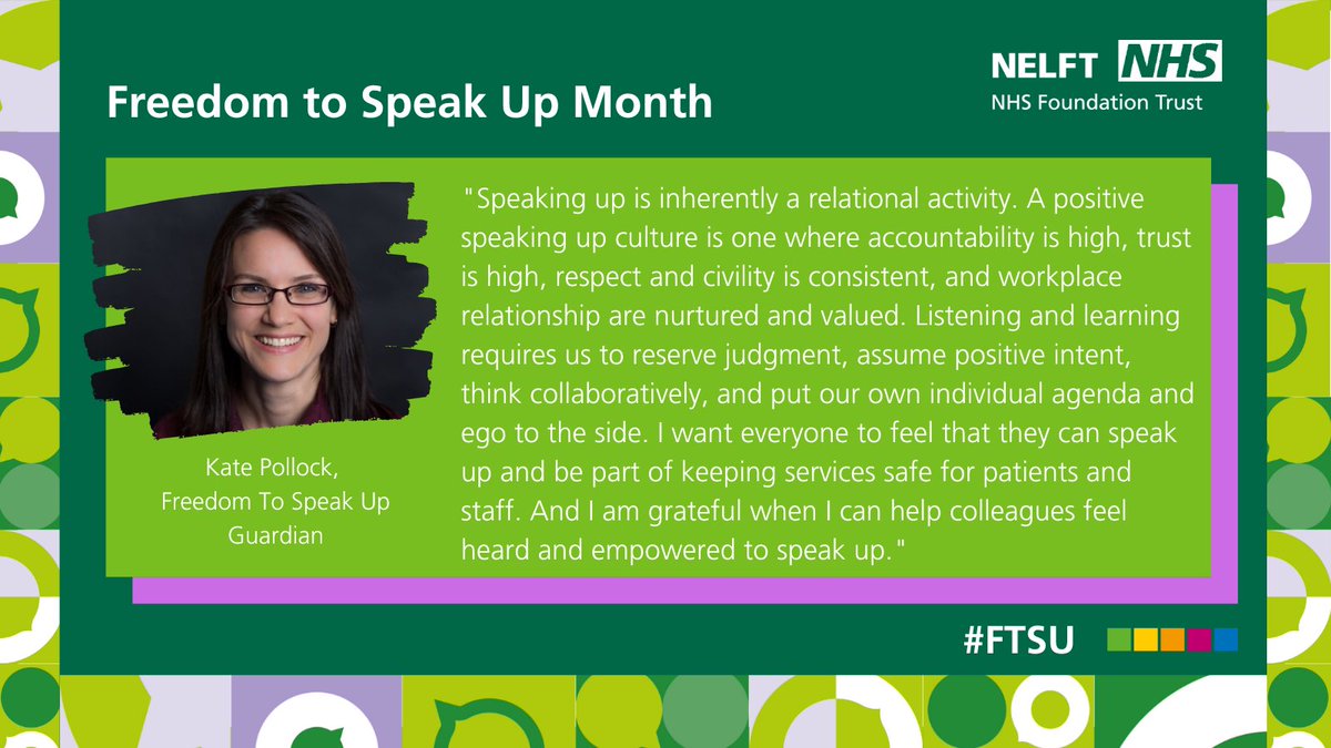 #FTSUMonth #SpeakUpForEveryone
<a href="/KateFTSUG_NELFT/">Kate Pollock</a>