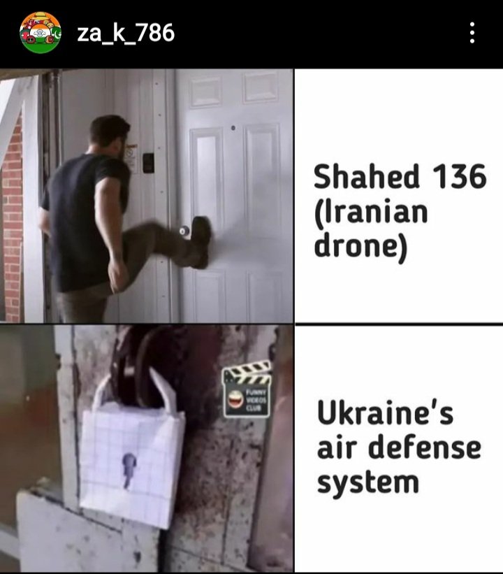 HMDkhanKDP's tweet photo. Is Kamikaze drones a game changer in Ukraine war ?
#kamikaze #Shahed136 #Russia #Ukraine #RusiaUkraine #IranRevoIution #Iranians #USA #memes #memesdaily #drones #vladmir #RishiSunak #Moscow https://t.co/RJtG405oVk