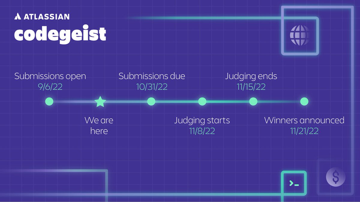 devpost's tweet image. DEADLINE ALERT 🚨🚨 Only one week to go in #Codegeist2022 😱 Have you gotten started on your submission? Time is running out! @atlassiandev @atlassian @atlassianmarket @jira @confluence ⌛️ >> ow.ly/KHUr30sqOxZ