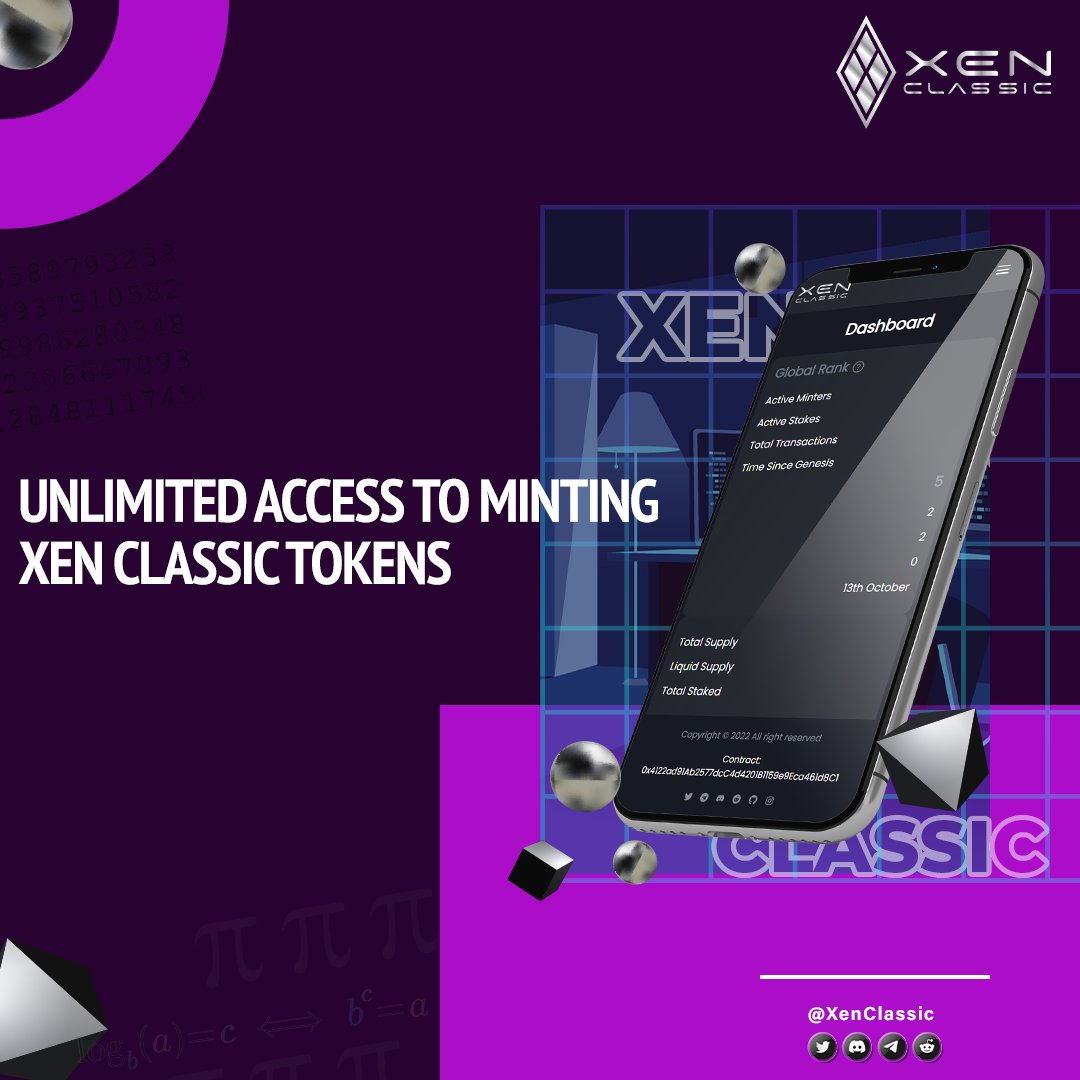 XenClassic's tweet photo. XEN Classic is a self-maintained exchange of value network, built on the Ethereum. XEN Classic is based on Proof of Participation (POP). Anti Bot - double difficulty level to sustain XEN token price!

Get ready for exclusive minting soon!!
@XenClassic

#XEN $XEN #XENCrypto https://t.co/1hytKI30SV