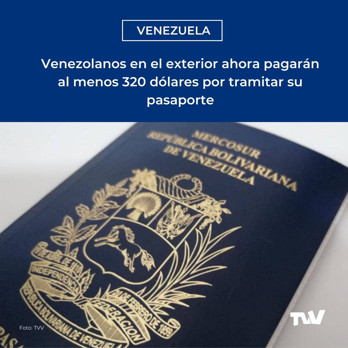 ReporteYa's tweet photo. #24Oct #Pasaporte #Venezuela 
@TVVnoticias: Los venezolanos en el exterior ahora pagarán al menos 320 dólares por tramitar su pasaporte, luego de que el Ministerio de Exteriores del país caribeño elevara los costos de este arancel hasta los 120 dólares. https://t.co/rY8HZk9np0