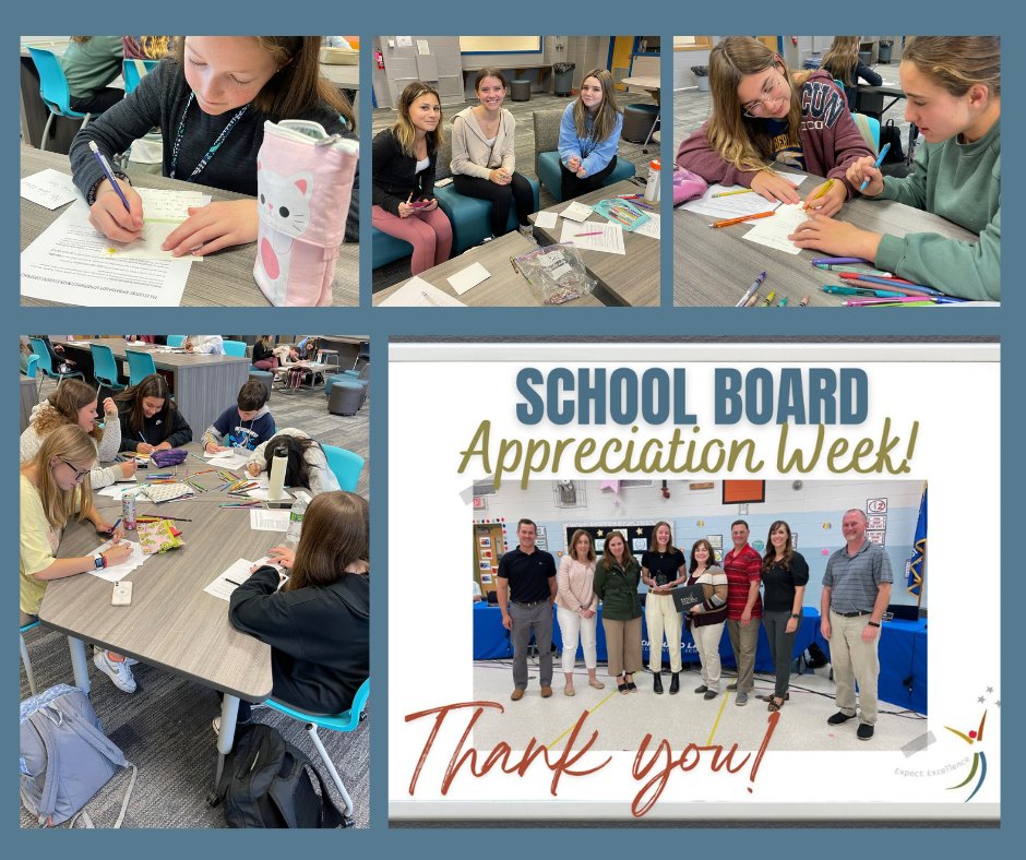 WestSDNB's tweet photo. This month our Middle School SALU members made thank you cards for our District Board Members. We appreciate all the time and effort they put into the New Berlin School District and each school. 

Thank you to our board members for your dedication to education! #SDNB #THANKYOU https://t.co/83sofy5Q5F