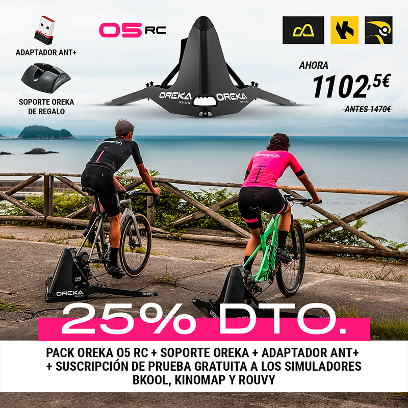 orekatraining's tweet photo. ¡¡𝟮𝟱% 𝗱𝗲 𝗗𝗘𝗦𝗖𝗨𝗘𝗡𝗧𝗢 en el Oreka O5RC!!

➕ Soporte Oreka
➕ Adaptador Ant+
➕ Suscripción de prueba gratuita a los simuladores @BkoolSport, @kinomap y @gorouvy

Consigue el único rodillo que ofrece un balanceo real 😉

#OrekaO5RC #OrekaTraining 🚲