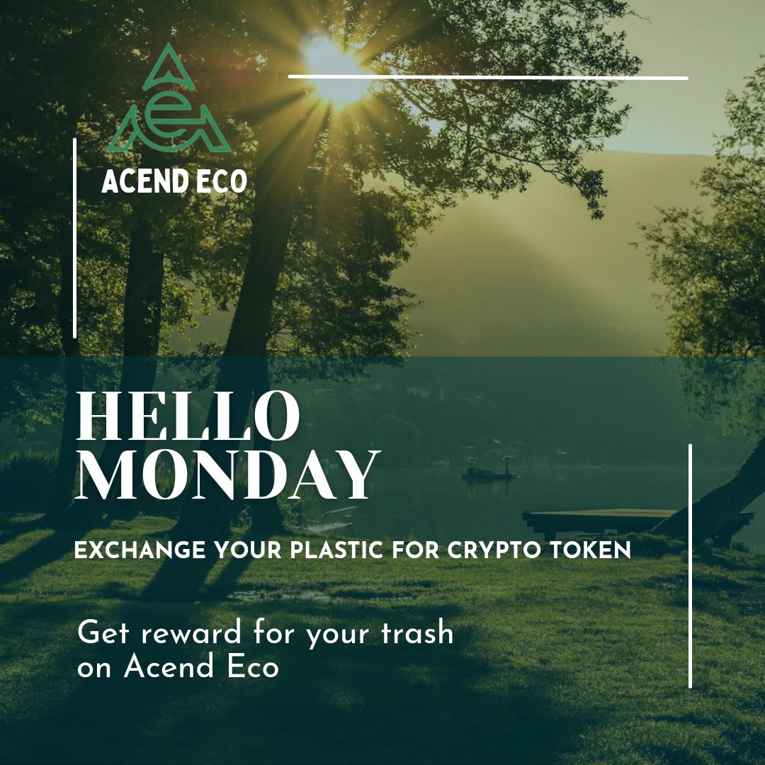 Acend_Dao's tweet photo. Hello, how is your Monday going? 
@Acend_Dao is here to save the environment ♻️ #Environment #CarbonNeutral #carbonfootprint #plasticpollution #Polygon #Matic https://t.co/rIqcbVupVx